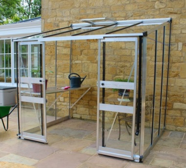 Aluminium Lean To Greenhouse 265 - Zero Threshold Doorway