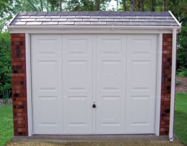 Brick Concrete Garage 664 - Tiled Front, Personnel Door Brick Concrete Garage 664 - Tiled Front, Personnel Door
