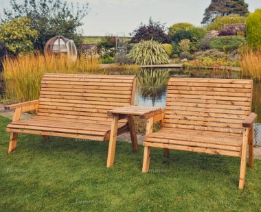 5 Seater Companion Set 748 - Square Tray, Chunky Framing, Brown Finish 5 Seater Companion Set 748 - Square Tray, Chunky Framing, Brown Finish