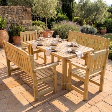 4-8 Seater Dining Set 373 - Fully Assembled, Pressure Treated