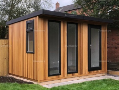 Pent Garden Office 292 - Cedar, Double Glazed PVCu, Fitted Free Pent Garden Office 292 - Cedar, Double Glazed PVCu, Fitted Free