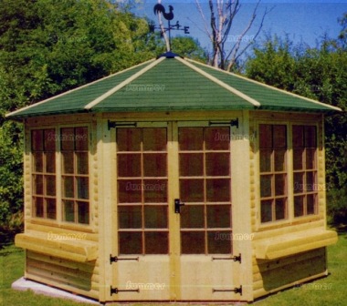 Georgian Octagonal Summerhouse 138 - Felt Tiles, Internal Lining, Fitted Free Georgian Octagonal Summerhouse 138 - Felt Tiles, Internal Lining, Fitted Free