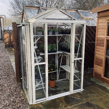 Aluminium Greenhouse 608 - Toughened Glass, Double Door Aluminium Greenhouse 608 - Toughened Glass, Double Door