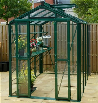 Aluminium Greenhouse 619 - Toughened Glass, Double Door Aluminium Greenhouse 619 - Toughened Glass, Double Door