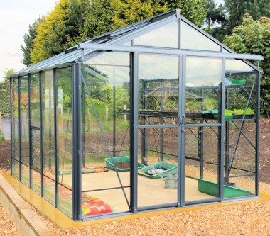 Aluminium Greenhouse 62 - Toughened Glass, Double Door Aluminium Greenhouse 62 - Toughened Glass, Double Door