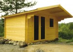 Apex Double Door 40mm Log Cabin 454 - Double Glazed