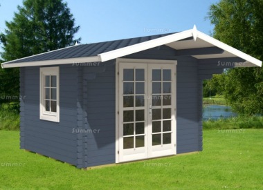 Double Door 40mm Apex Log Cabin 851 - Double Glazed Double Door 40mm Apex Log Cabin 851 - Double Glazed