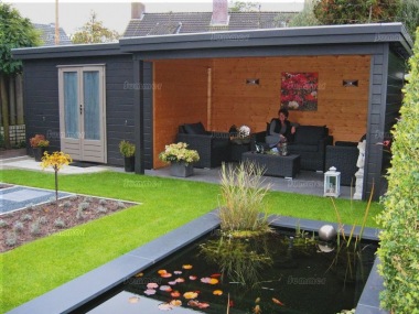 Gazebo 392 - With Integral Summerhouse, EPDM Roof Gazebo 392 - With Integral Summerhouse, EPDM Roof