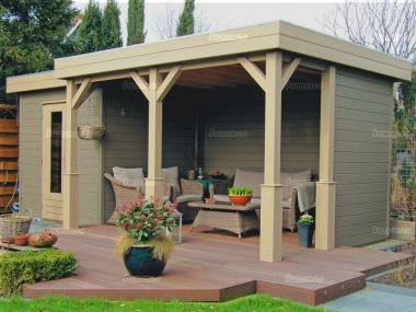 Gazebo 398 - With Integral Summerhouse, EPDM Roof Gazebo 398 - With Integral Summerhouse, EPDM Roof