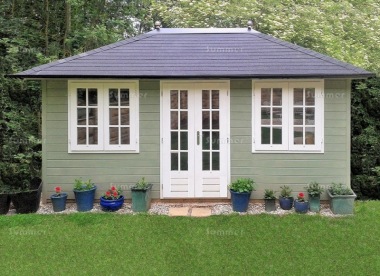 Hipped Roof Double Glazed Log Cabin 324 - 45mm, Bespoke Hipped Roof Double Glazed Log Cabin 324 - 45mm, Bespoke