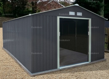 Apex Metal Shed 383 - Double Door, Galvanized Steel Apex Metal Shed 383 - Double Door, Galvanized Steel