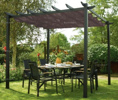 Metal Gazebo 442 - Pergola, Aluminium, Retractable Awning Metal Gazebo 442 - Pergola, Aluminium, Retractable Awning