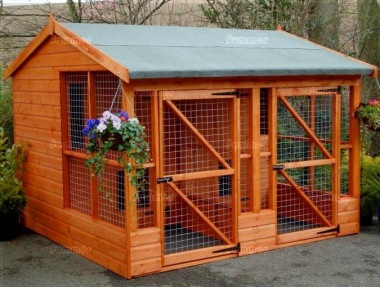 Apex Shiplap Twin Kennel and Run 203 - Side Door, Fitted Free Apex Shiplap Twin Kennel and Run 203 - Side Door, Fitted Free