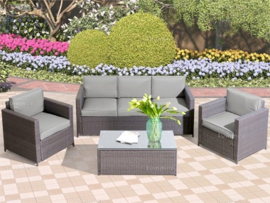 5 Seater Rattan Lounge Set 243 - Steel Frame, 80mm Cushions 5 Seater Rattan Lounge Set 243 - Steel Frame, 80mm Cushions