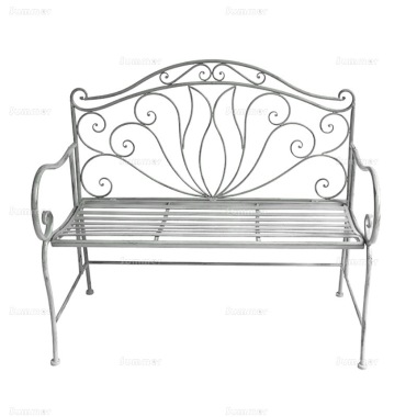 2 Seater Vintage Bench 607 - Wrought Iron, Grey Antique Finish 2 Seater Vintage Bench 607 - Wrought Iron, Grey Antique Finish