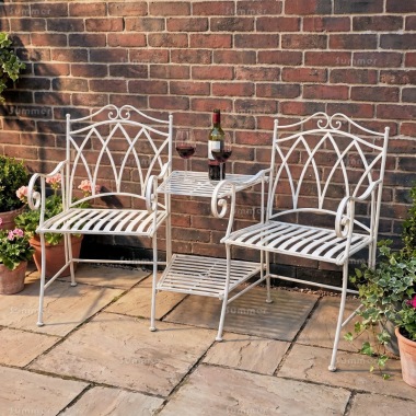 Vintage Companion Set 610 - White Wrought Iron, Antique Finish Vintage Companion Set 610 - White Wrought Iron, Antique Finish