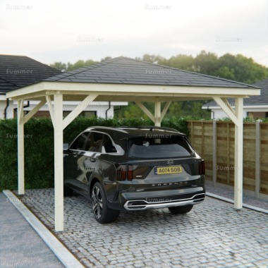Wooden Carport 282 - Hipped Roof Wooden Carport 282 - Hipped Roof