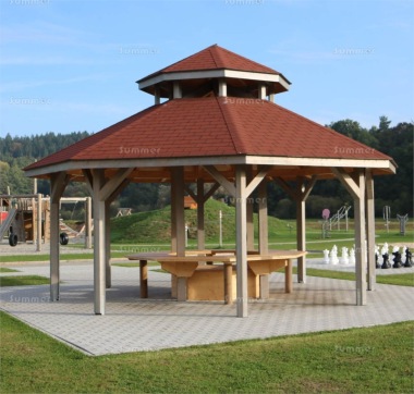 Wooden Gazebo 300 - Octagonal, Hipped Roof Wooden Gazebo 300 - Octagonal, Hipped Roof