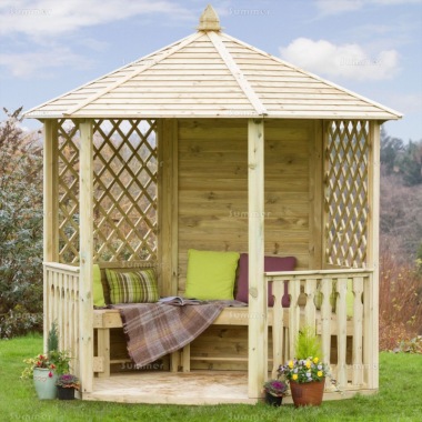 Gazebo 958 - Pressure Treated, Slatted Roof, PEFC Certified Gazebo 958 - Pressure Treated, Slatted Roof, PEFC Certified