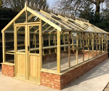 Dwarf Wall Greenhouse 552 - Pressure Treated, Toughened Glass, Fitted Free Dwarf Wall Greenhouse 552 - Pressure Treated, Toughened Glass, Fitted Free