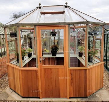 Cedar Octagonal Greenhouse 86 - Toughened Glass Cedar Octagonal Greenhouse 86 - Toughened Glass