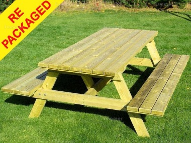 Repackaged 6 Seater Picnic Bench 217 - Pressure Treated Repackaged 6 Seater Picnic Bench 217 - Pressure Treated