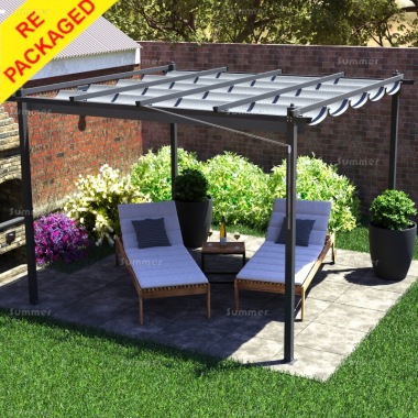 Repackaged Metal Gazebo 110 - Powder Coated Aluminium, Retractable Canopy